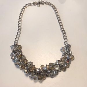 LOFT multi-color crystal silver necklace